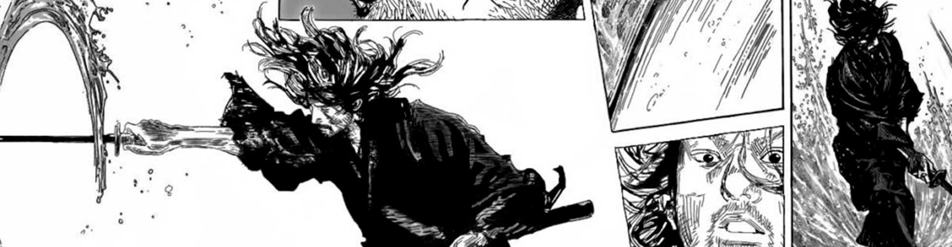 Image d'une page du manga "Vagabond", l'histoire de Musashi Miyamoto.